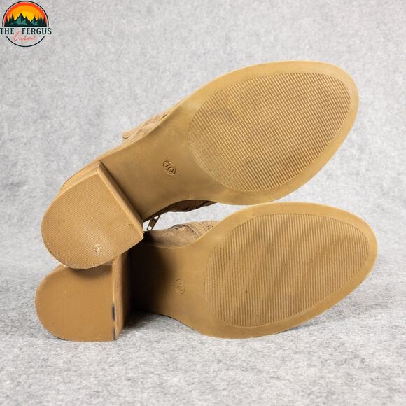 Madden Girl Evita Ankle Booties Brown Side Zip Block Heels Women's Size 10 M - Picture 6 of 11